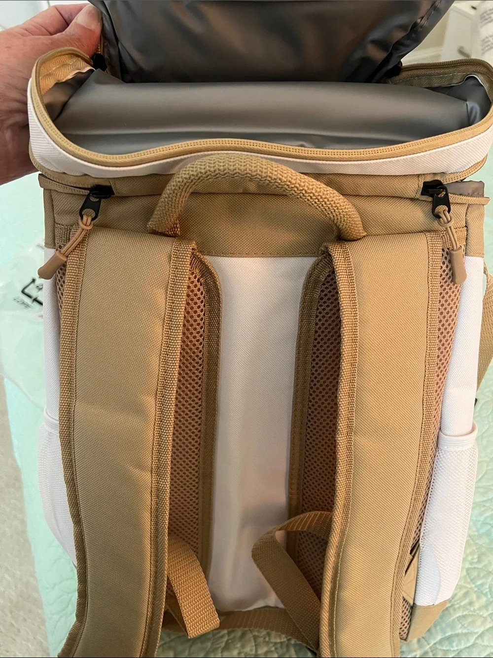 Tommy Bahama Cooler Backpack New 4 Zipper Areas and bottle opener attached
